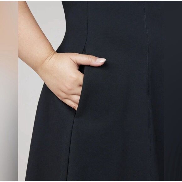 SPANX The Perfect Fit & Flare Sleeveless Black Dress L - Picture 8 of 13